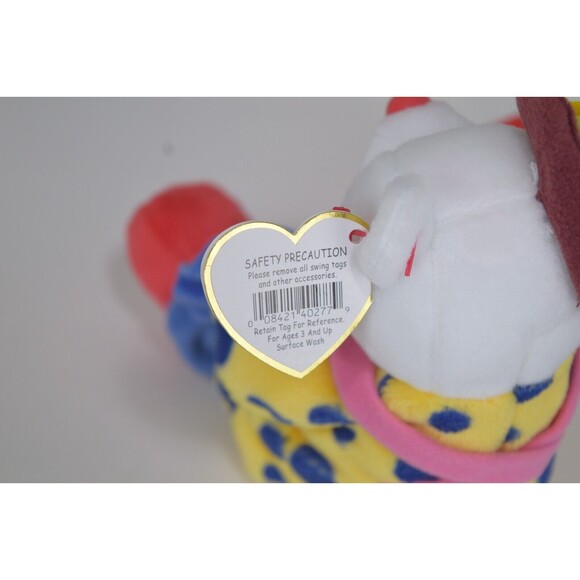 Ty Beanie Baby  JUGGLES the Clown Bear 8" Plush NWT - Picture 7 of 8